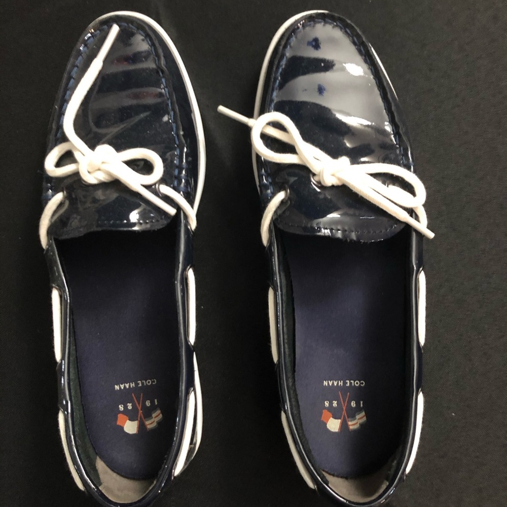 Cole Haan Patent Leather Boat Shoes
